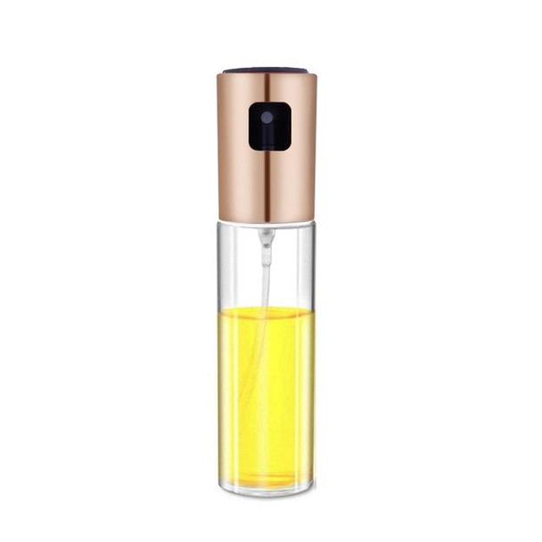 Kitchen Glass Olive Oil Spray Bottle Vinegar Oil Sprayer Seasoning Bottle(Rose gold)