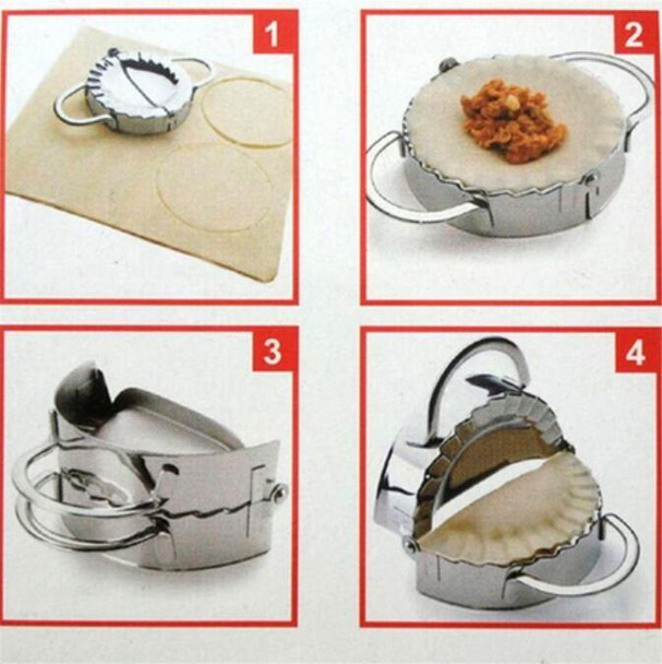 Stainless Steel Dumpling Maker Dough Cutter Dumpling Mould Kitchen Accessories Pastry Tools, Specification:Small 7.7cm with White Box