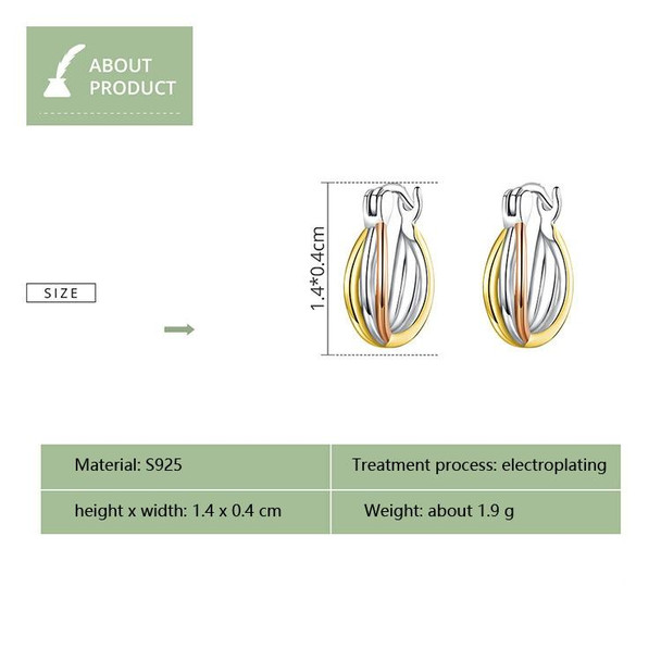 S925 Sterling Silver Simple Earrings Elegant Ladies Earrings