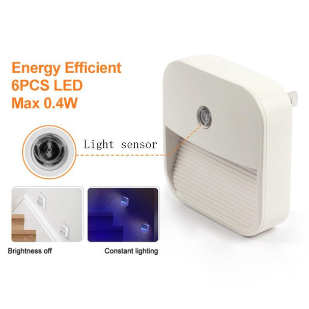 6 PC Energy-Saving & Deodorizing Wireless Infrared Light Control LED Night Light, US Plug