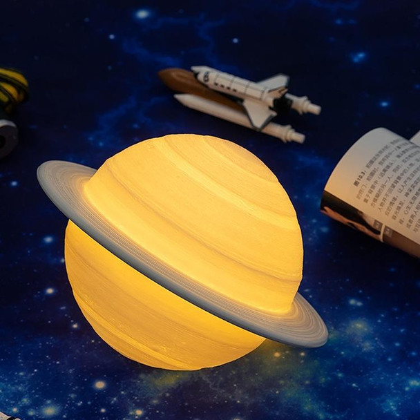 3D Printing LED Saturn Night Light USB Planet Lamp, Size:16cm, Style:Touch Control 3-Colors