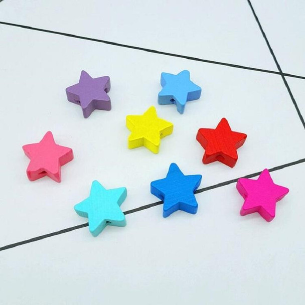 100 PCS / Pack Children Handmade DIY Puzzle Colored Pentagram Beaded Decorative Accessories, Specification:15mm(Random Color Delivery)