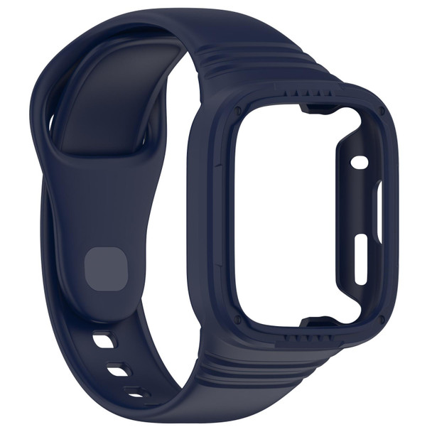 For Redmi Watch 3 Integrated Fully Enclosed Silicone Watch Band(Ink Blue)