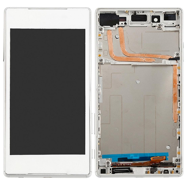 LCD Screen and Digitizer Full Assembly with Frame for Sony Xperia Z5(White)