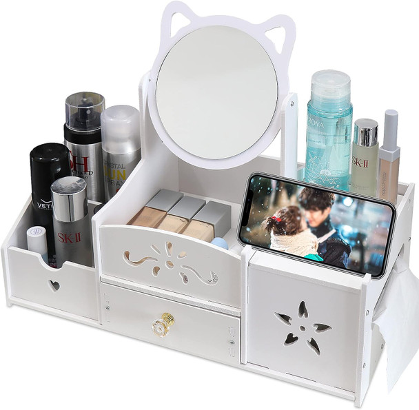 Dressing Table Organizer with Mirror