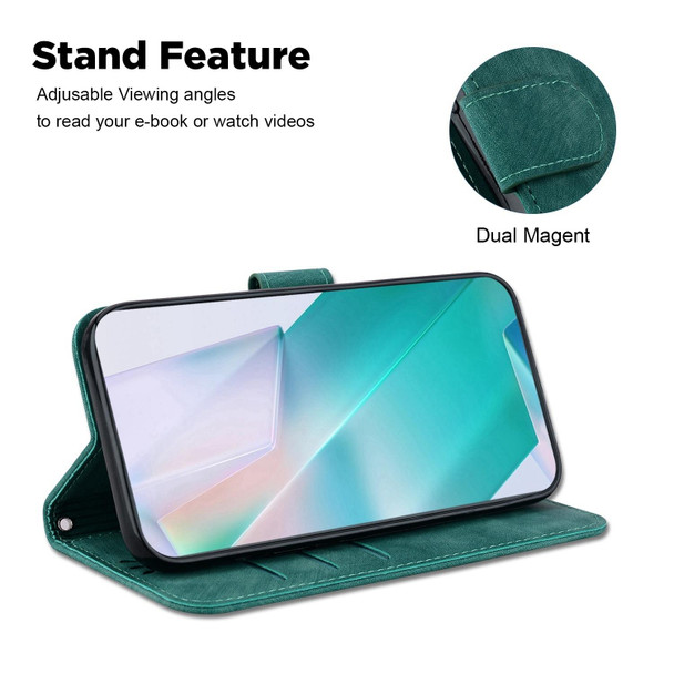 For Tecno Camon 19 Pro 5G Little Tiger Embossed Leatherette Phone Case(Green)