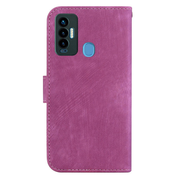 For Tecno Camon 18i Little Tiger Embossed Leatherette Phone Case(Rose Red)