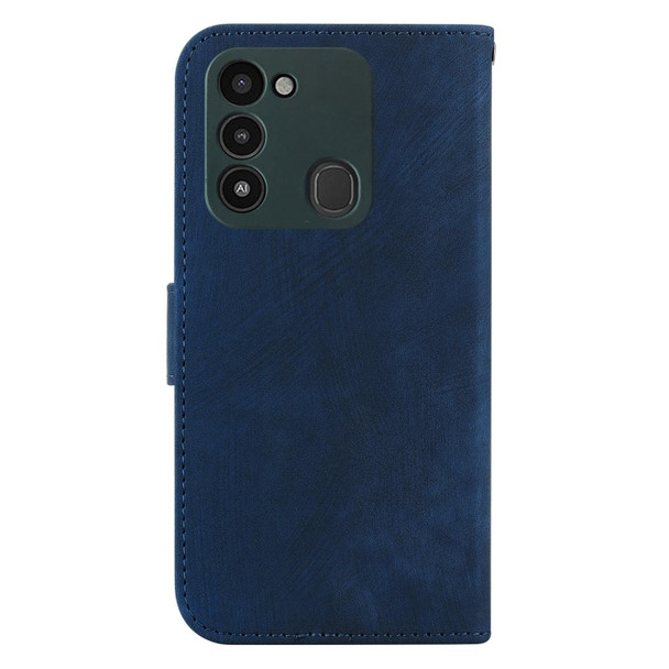 For Tecno Spark Go 2022 / 8C Little Tiger Embossed Leatherette Phone Case(Dark Blue)