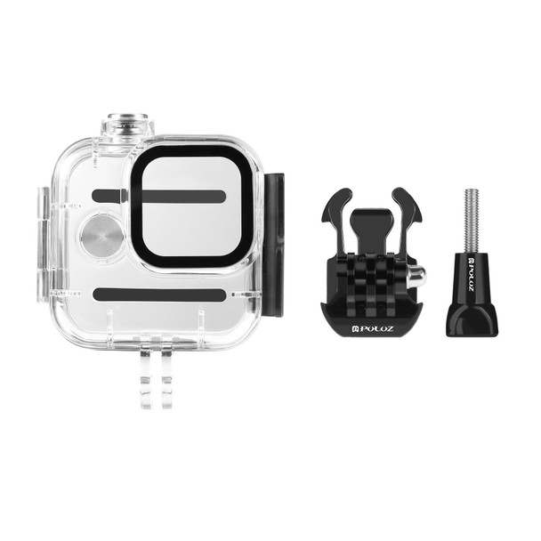 For GoPro Hero11 Black Mini PULUZ 40m Waterproof Housing Protective Case with Buckle Basic Mount & Screw (Transparent)