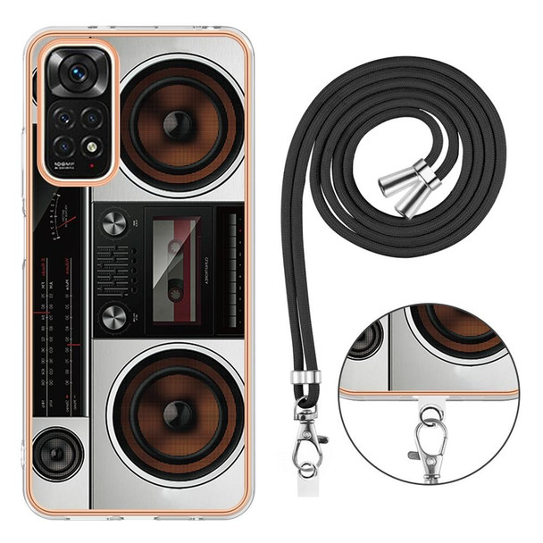 For Xiaomi Redmi Note 11s / Note 11 4G Electroplating Dual-side IMD Phone Case with Lanyard(Retro Radio)