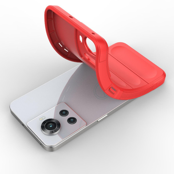 For OnePlus 10R 5G Global Magic Shield TPU + Flannel Phone Case(Dark Green)