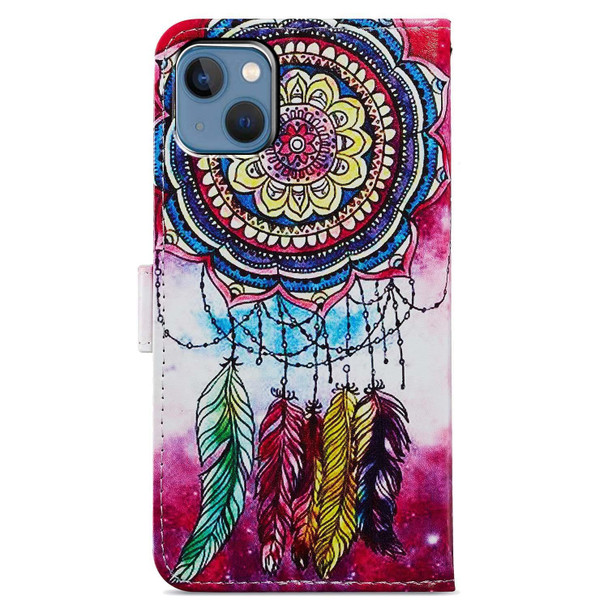 For iPhone 15 Colored Drawing Leatherette Phone Case(Dreamcatcher)