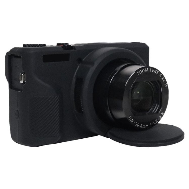 For Canon PowerShot G7 X Mark III / G7X3 Soft Silicone Protective Case with Lens Cover(Black)