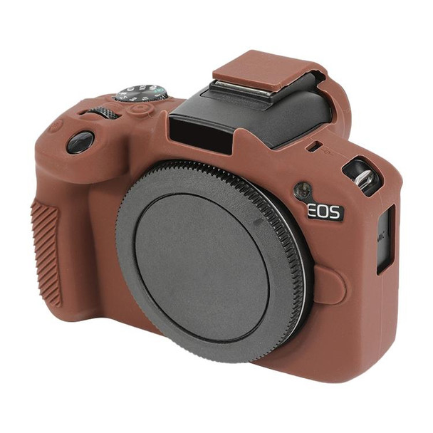 For Canon EOS R50 Soft Silicone Protective Case(Coffee)