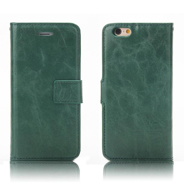 Crazy Horse Texture Detachable Magnetic Back Cover Horizontal Flip Leatherette Case with Holder & Card Slots & Photo Frame & Wallet - iPhone 6 / 6s(Green)