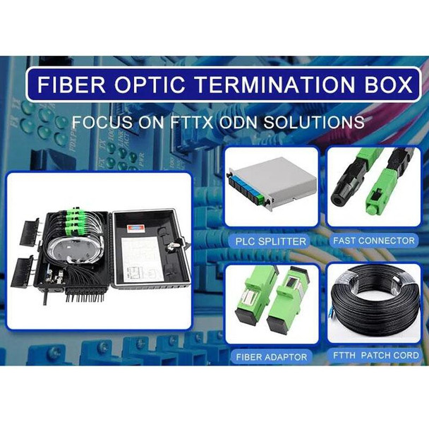 FTTH Distribution Box with 16 PLC Splitter Can Hold Up to 16 Subscribers Drop Cable