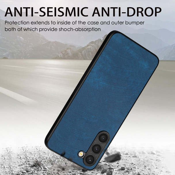 For Samsung Galaxy S20 FE Vintage Leatherette PC Back Cover Phone Case(Blue)