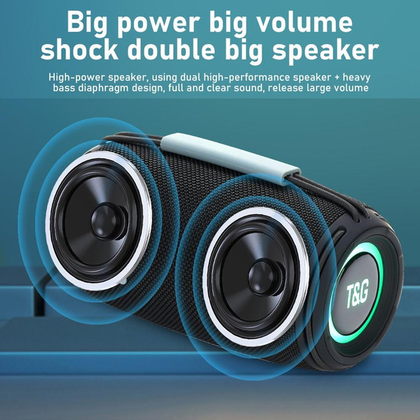 T&G TG-657 Portable Wireless 3D Stereo Subwoofer Bluetooth Speaker Support FM / LED Atmosphere Light(Black)