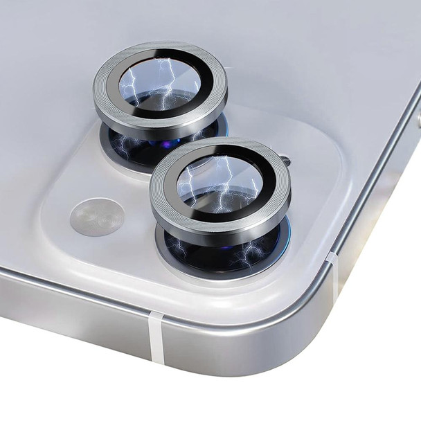 For iPhone 13 / 13 mini NORTHJO Camera Lens Tempered Glass CD Vein Metal Ring Film(Silver)