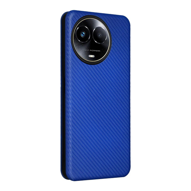 For Realme 11 5G / 11x Carbon Fiber Texture Flip Leatherette Phone Case(Blue)