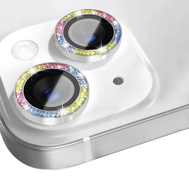 For iPhone 13 / 13 mini NORTHJO Camera Lens Tempered Glass Bling Glitter Metal Ring Film(Colorful)