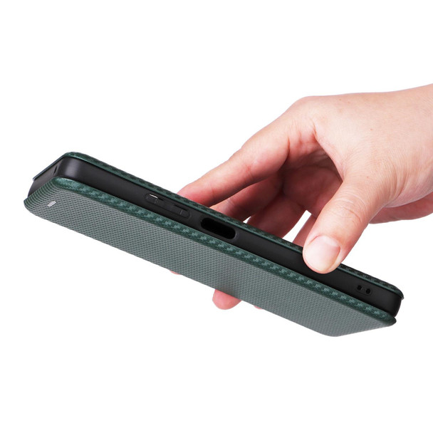 For Realme 11 5G / 11x Carbon Fiber Texture Flip Leatherette Phone Case(Green)