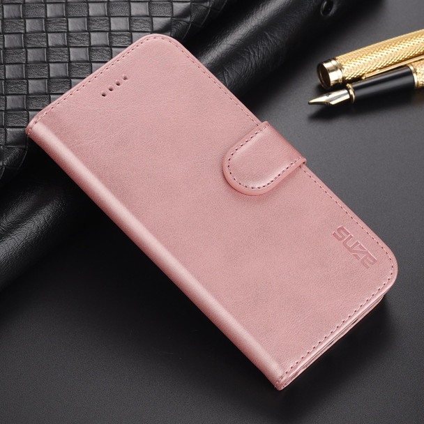 AZNS Skin Feel Calf Texture Horizontal Flip Leatherette Case with Card Slots & Holder & Wallet - iPhone 6(Rose Gold)