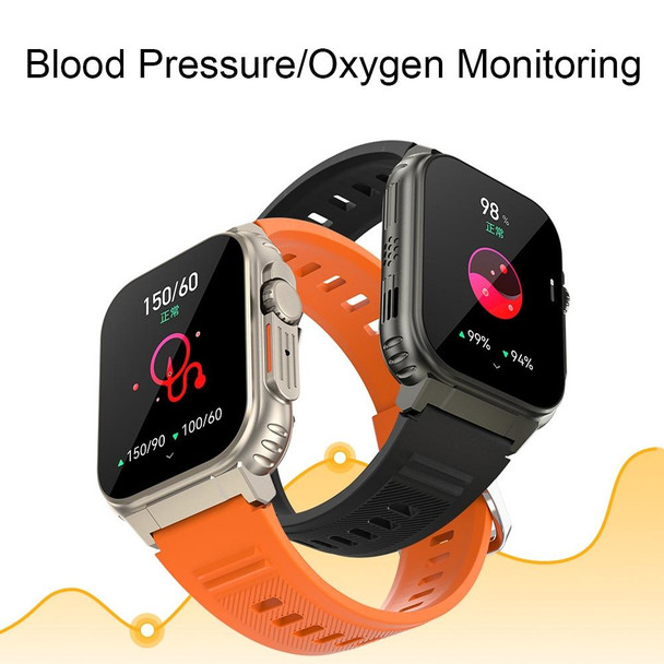 A70 1.96 Inch Health Monitoring Multifunctional IP68 Waterproof Bluetooth Call Smart Watch(Orange)