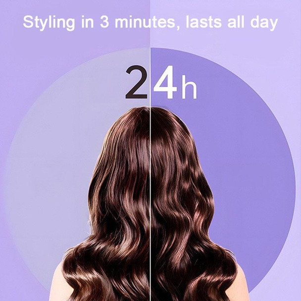 40mm Hair Curler Big Wave Negative Ion Essential Oil Coated Curling Iron,CN Plug(Taro Purple)