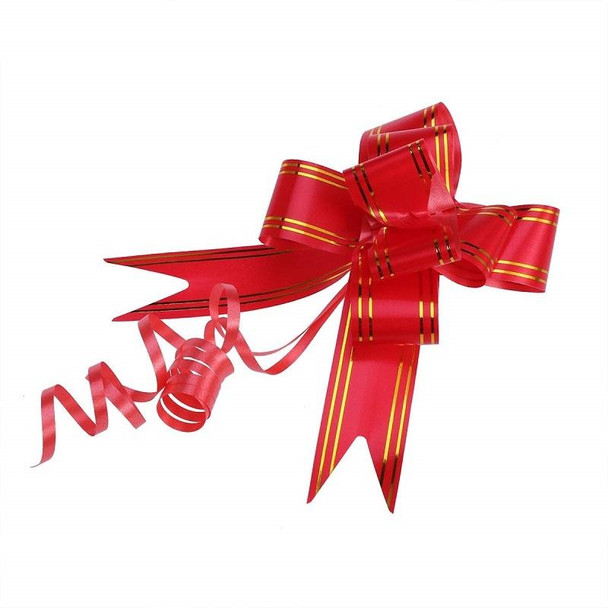 Hand Drawn Flower Wedding Ribbon Fruit Basket Bow Decoration(Red Phnom Penh)