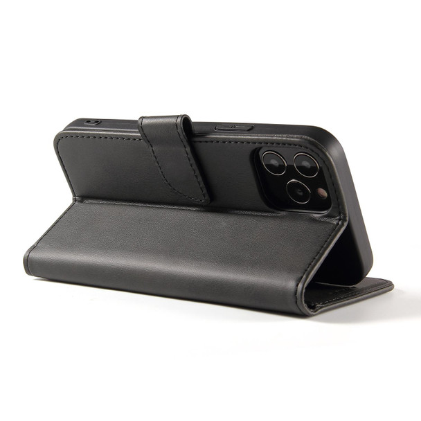 For iPhone 12 mini Calf Texture Buckle Horizontal Flip Leatherette Case with Holder & Card Slots & Wallet (Black)