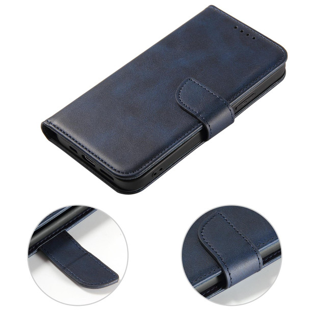 For iPhone 12 mini Calf Texture Buckle Horizontal Flip Leatherette Case with Holder & Card Slots & Wallet (Blue)