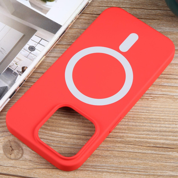 For iPhone 15 Pro Max MagSafe Liquid Silicone Phone Case(Red)