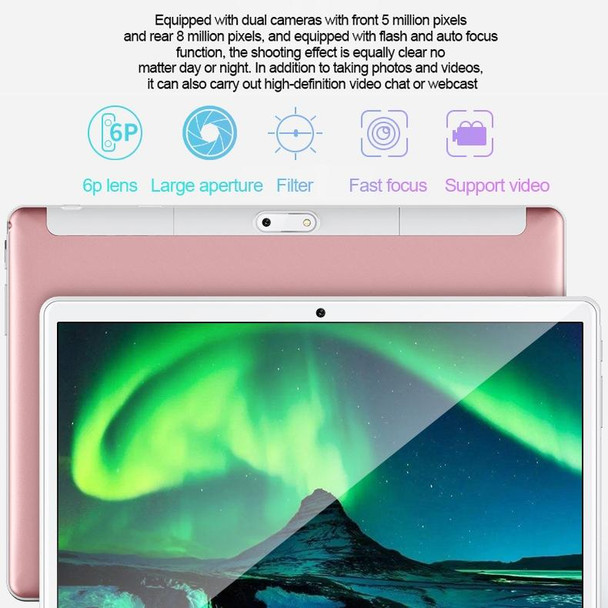 BDF S10 3G Phone Call Tablet PC 10.1 inch, 2GB+32GB, Android 9.0 MTK6735 Octa Core, Support Dual SIM, EU Plug(Pink)