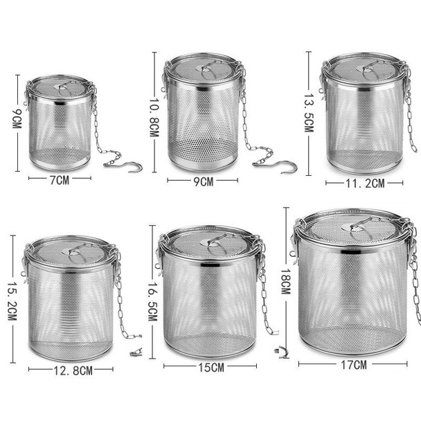 11.2x13.5cm 304 Stainless Steel Brine Basket Tea Residue Ball Soup Material Box