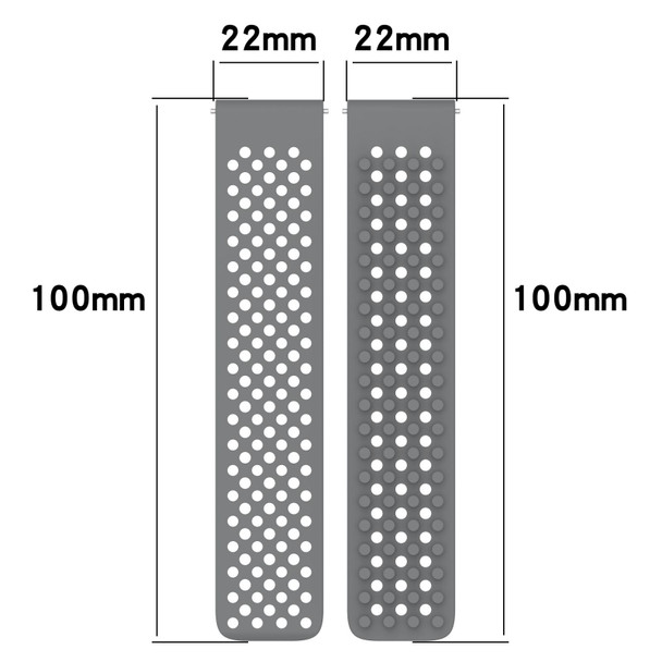 For Xiaomi Haylou GST LS09B 22mm Holes Breathable 3D Dots Silicone Watch Band(Black+Red)