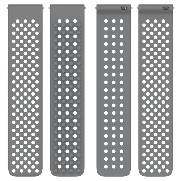 For Xiaomi Haylou RT2 LS10 22mm Holes Breathable 3D Dots Silicone Watch Band(White)