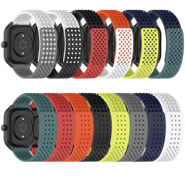 For Xiaomi Haylou GST LS09B 22mm Holes Breathable 3D Dots Silicone Watch Band(Lime Green)