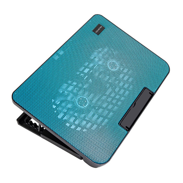 N99F2 Dual Fan Laptop Cooler Cooling Fan Portable Slim Notebook Cooling Pad with Adjustable Stand - Blue