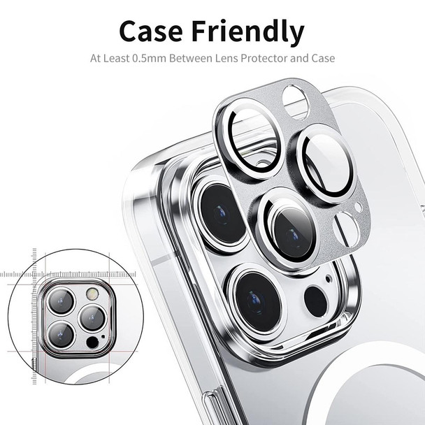 For iPhone 12 Pro ENKAY Hat-Prince Anti-reflection Camera Lens Aluminium Alloy Tempered Glass Film(Silver)