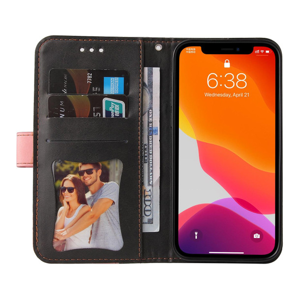 Business Stitching-Color Horizontal Flip PU Leatherette Case with Holder & Card Slots & Photo Frame - iPhone 12 mini(Pink)