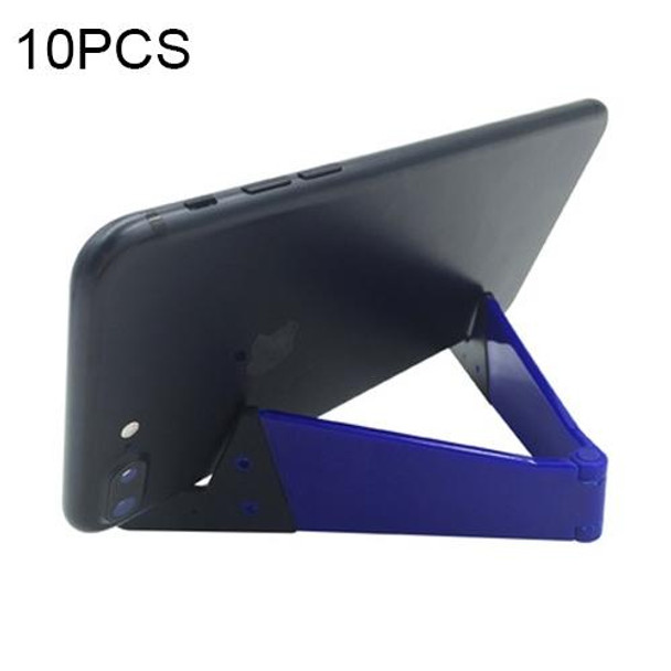 10 PCS V Shape Universal Mobile Phone Tablet Bracket Holder (Dark Blue)
