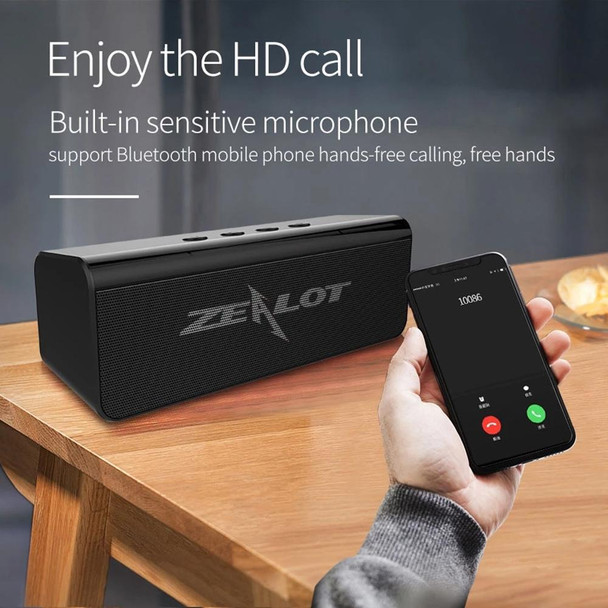 ZEALOT S31 10W 3D HiFi Stereo Wireless Bluetooth Speaker, Support Hands-free / USB / AUX / TF Card(Black)