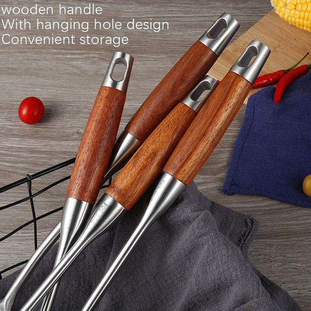 304 Stainless Steel Wooden Handle Kitchenware Kitchen Equipment, Style: Slotted Spoon