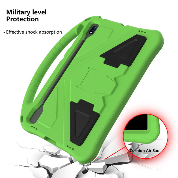 Samsung Galaxy S7 FE T730 / T736 EVA Flat Anti Falling Protective Case Shell with Holder(Green)