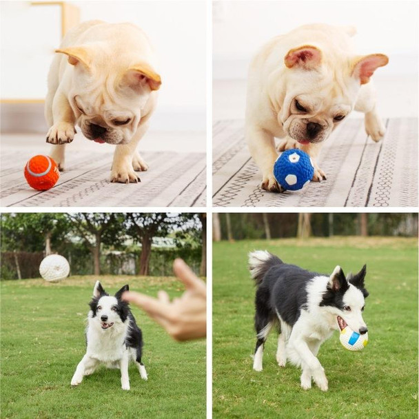 Dog Toy Latex Dog Bite Sound Ball Pet Toys, Specification: Small Football (Purple)