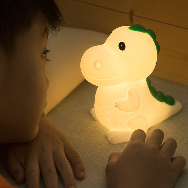 Dinosaur Night Light USB Rechargeable Touch Sensor Silicone Bedside Lamp for Kids