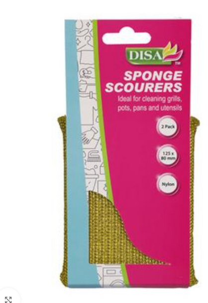 Cleaning Sponge Scourers 12.5cm x 8cm – 2 Pieces Per Pack