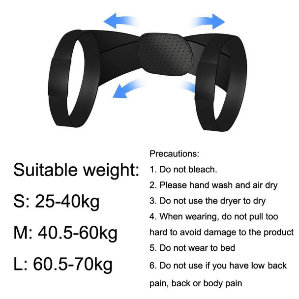 3 PCS Invisible Breathable Anti-hunchback Posture Correction Belt, Size: M(Black)