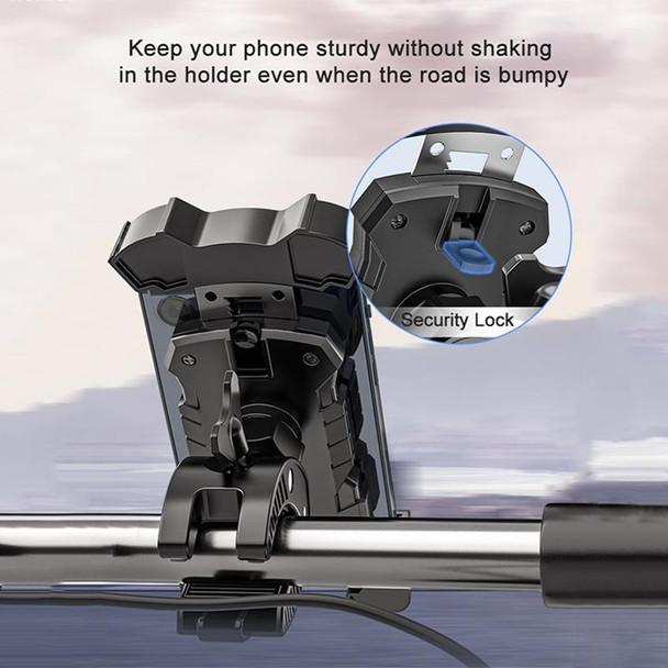 L101+M011 Outdoor Cycling Mechanical Locking Phone Holder(Gray)